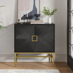 Uirich34Grande armoire d'appoint moderne à 2 portes avec étagères réglables par