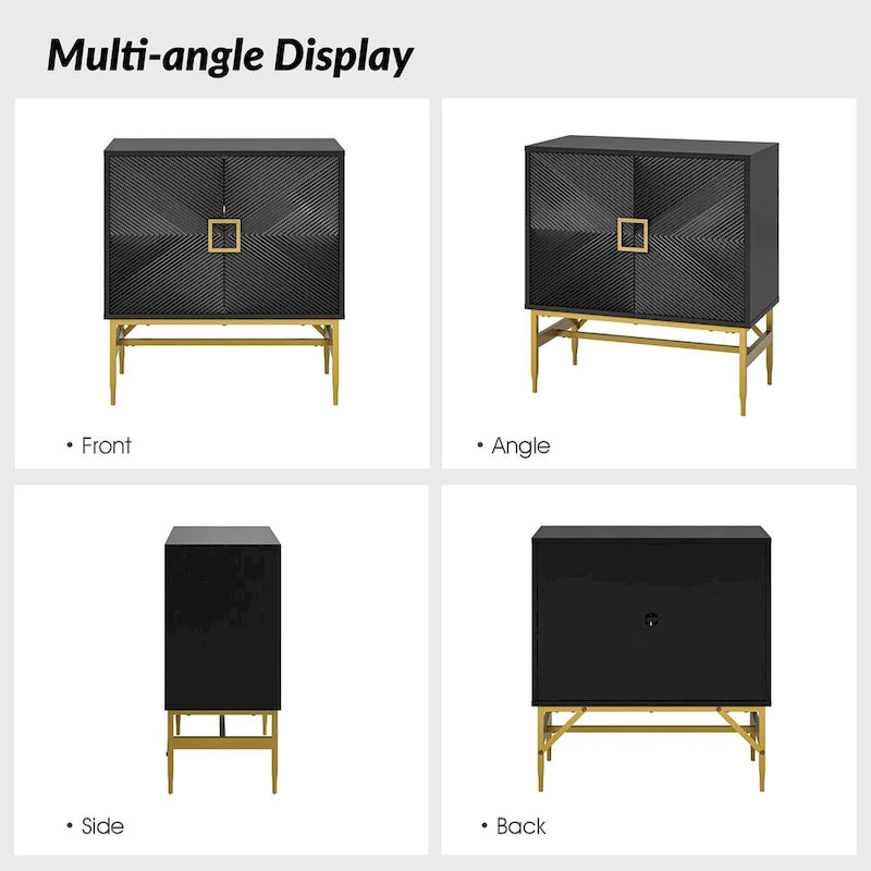 Uirich34Grande armoire d'appoint moderne à 2 portes avec étagères réglables par