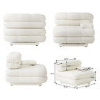 Canapé sectionnel modulaire convertible 146, canapé sectionnel de luxe moderne en forme de U à 6 places avec chaises longues et poufs pour salon