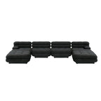 Canapé sectionnel modulaire convertible 146, canapé sectionnel de luxe moderne en forme de U à 6 places avec chaises longues et poufs pour salon