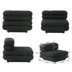 Canapé sectionnel modulaire convertible 146, canapé sectionnel de luxe moderne en forme de U à 6 places avec chaises longues et poufs pour salon