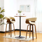 Glitzhome Lot de 3 tabourets de bar réglables en similicuir avec table de pub