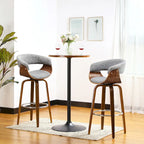 Glitzhome Lot de 3 tabourets de bar réglables en similicuir avec table de pub