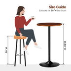 Glitzhome Lot de 3 tabourets de bar réglables en similicuir avec table de pub