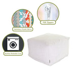 Pouf ottoman d'intérieur en poly/lin Wales 27 po L x 27 po l x 17 po H