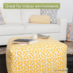 Pouf ottoman d'intérieur en poly/lin Wales 27 po L x 27 po l x 17 po H