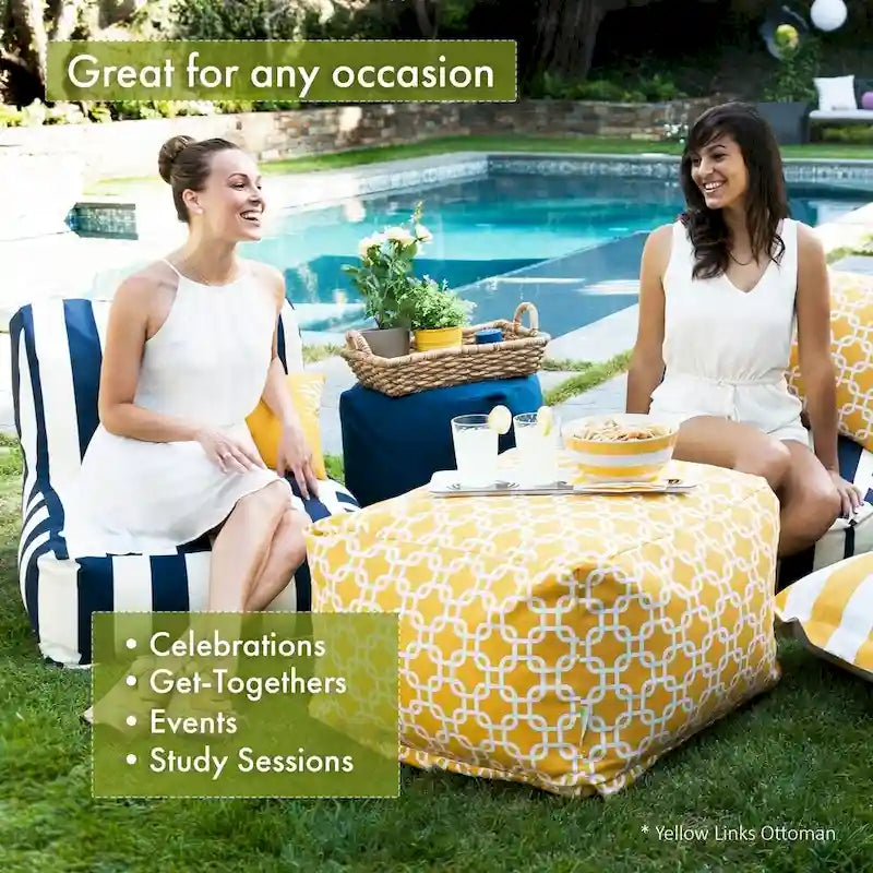 Pouf ottoman d'intérieur en poly/lin Wales 27 po L x 27 po l x 17 po H