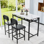 Ensemble table et chaises de cuisine pour 2 personnes, ensemble de 3 pièces avec 2 chaises, ensemble de bar pour petits espaces, petit-déjeuner, pub
