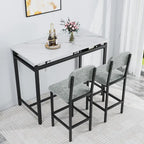 Ensemble table et chaises de cuisine pour 2 personnes, ensemble de 3 pièces avec 2 chaises, ensemble de bar pour petits espaces, petit-déjeuner, pub