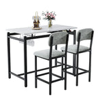 Ensemble table et chaises de cuisine pour 2 personnes, ensemble de 3 pièces avec 2 chaises, ensemble de bar pour petits espaces, petit-déjeuner, pub