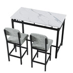 Ensemble table et chaises de cuisine pour 2 personnes, ensemble de 3 pièces avec 2 chaises, ensemble de bar pour petits espaces, petit-déjeuner, pub