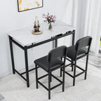 Ensemble table et chaises de cuisine pour 2 personnes, ensemble de 3 pièces avec 2 chaises, ensemble de bar pour petits espaces, petit-déjeuner, pub