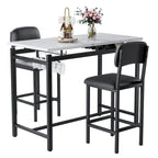 Ensemble table et chaises de cuisine pour 2 personnes, ensemble de 3 pièces avec 2 chaises, ensemble de bar pour petits espaces, petit-déjeuner, pub