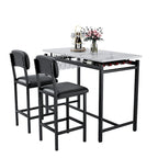 Ensemble table et chaises de cuisine pour 2 personnes, ensemble de 3 pièces avec 2 chaises, ensemble de bar pour petits espaces, petit-déjeuner, pub