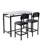 Ensemble table et chaises de cuisine pour 2 personnes, ensemble de 3 pièces avec 2 chaises, ensemble de bar pour petits espaces, petit-déjeuner, pub