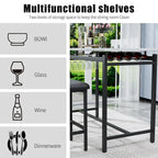 Ensemble table et chaises de cuisine pour 2 personnes, ensemble de 3 pièces avec 2 chaises, ensemble de bar pour petits espaces, petit-déjeuner, pub