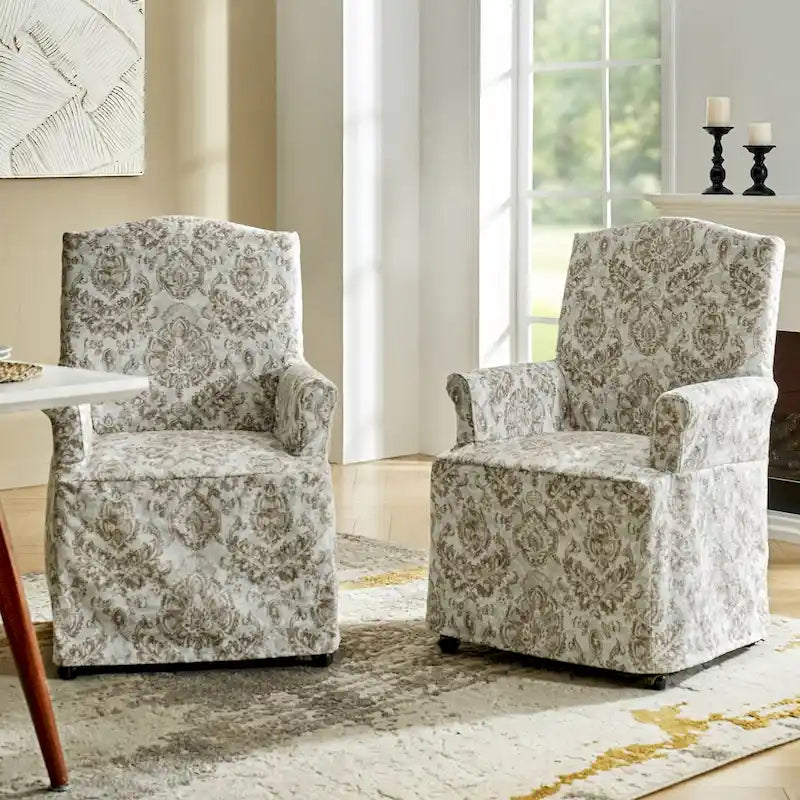Chaise de salle à manger déhoussable et rembourrée avec pieds en bois massif, lot de 2, par