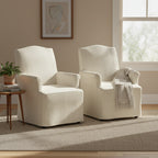 Chaise de salle à manger déhoussable et rembourrée avec pieds en bois massif, lot de 2, par