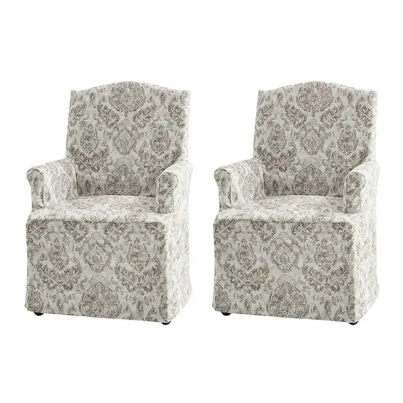Chaise de salle à manger déhoussable et rembourrée avec pieds en bois massif, lot de 2, par