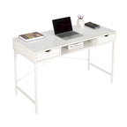 Bureau de 48 pouces JJS avec tiroirs, grande station de travail contemporaine pour ordinateur portable et rangement pour le bureau à domicile