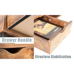 Bureau de 48 pouces JJS avec tiroirs, grande station de travail contemporaine pour ordinateur portable et rangement pour le bureau à domicile