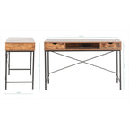 Bureau de 48 pouces JJS avec tiroirs, grande station de travail contemporaine pour ordinateur portable et rangement pour le bureau à domicile