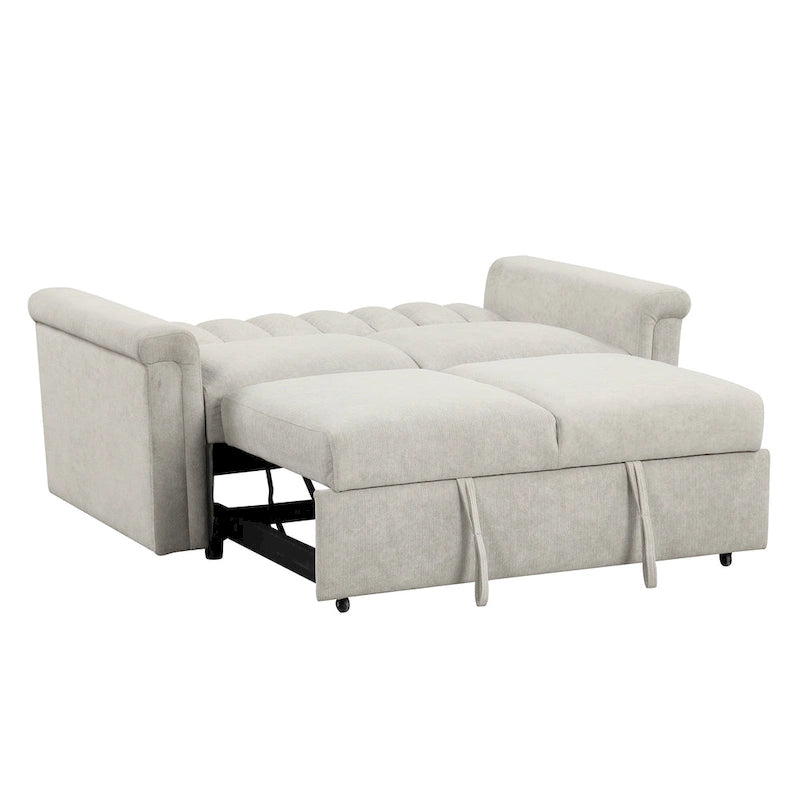 Canapé convertible capitonné avec couchage escamotable