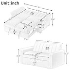 Canapé convertible capitonné avec couchage escamotable