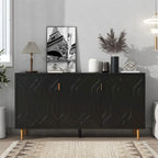 Meuble TV moderne pour téléviseur jusqu'à 70 pouces, console avec étagères réglables, buffet de rangement pour salon