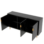 Meuble TV moderne pour téléviseur jusqu'à 70 pouces, console avec étagères réglables, buffet de rangement pour salon