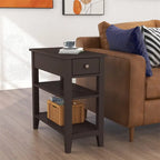 Table d'appoint étroite avec tiroir et étagère - 11,22P x 23,62L x 24,02H