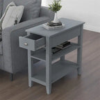 Table d'appoint étroite avec tiroir et étagère - 11,22P x 23,62L x 24,02H