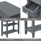 Table d'appoint étroite avec tiroir et étagère - 11,22P x 23,62L x 24,02H