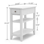 Table d'appoint étroite avec tiroir et étagère - 11,22P x 23,62L x 24,02H