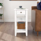 Table d'appoint étroite avec tiroir et étagère - 11,22P x 23,62L x 24,02H