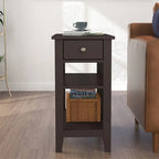 Table d'appoint étroite avec tiroir et étagère - 11,22P x 23,62L x 24,02H