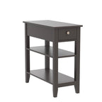 Table d'appoint étroite avec tiroir et étagère - 11,22P x 23,62L x 24,02H