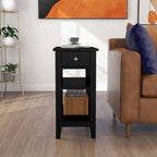 Table d'appoint étroite avec tiroir et étagère - 11,22P x 23,62L x 24,02H