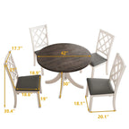 Ensemble de salle à manger rond 5 pièces avec chaises rembourrées