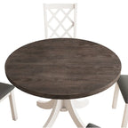 Ensemble de salle à manger rond 5 pièces avec chaises rembourrées