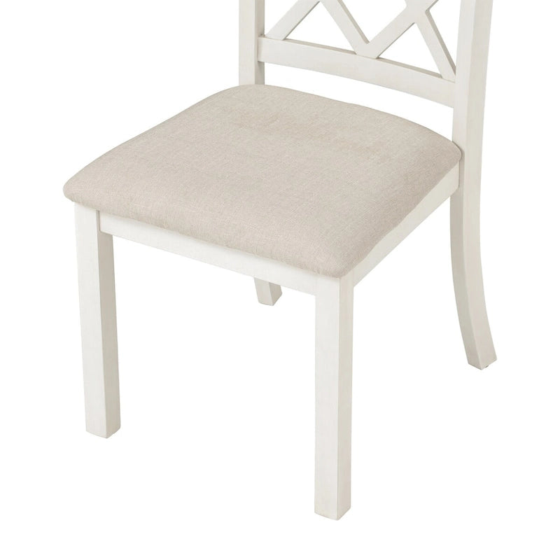 Ensemble de salle à manger rond 5 pièces avec chaises rembourrées