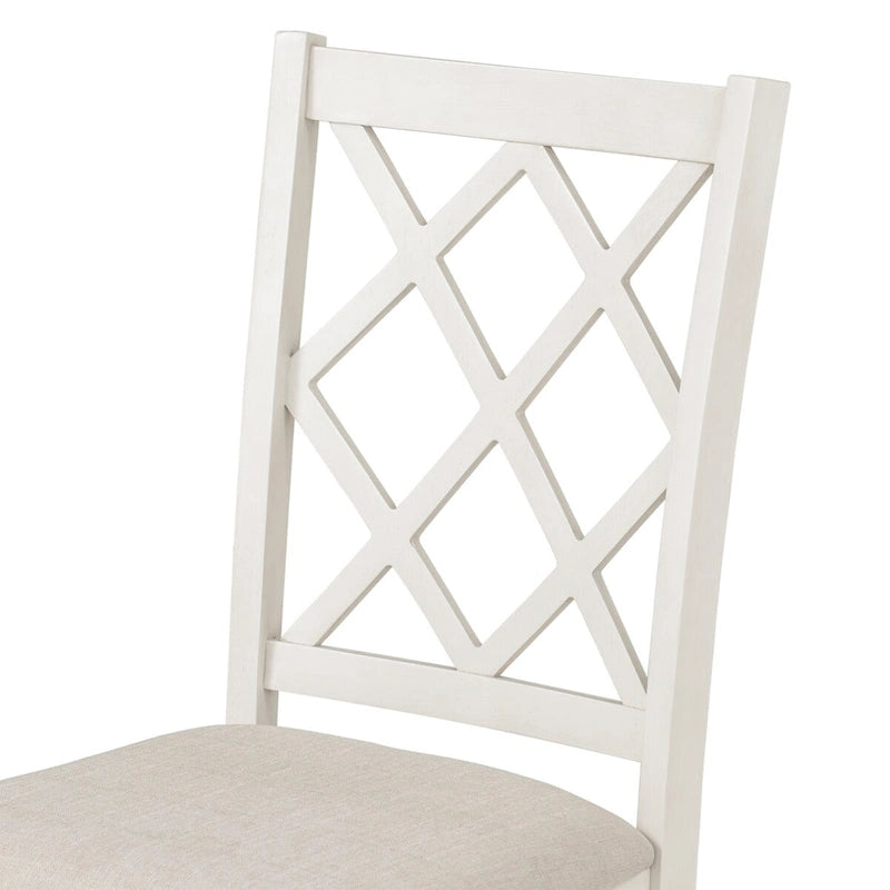 Ensemble de salle à manger rond 5 pièces avec chaises rembourrées