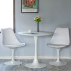 Chaise d'appoint pivotante tulipe Mid-Century Modern avec assise confortable rembourrée, chaise d'appoint accent en polypropylène blanc