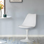 Chaise d'appoint pivotante tulipe Mid-Century Modern avec assise confortable rembourrée, chaise d'appoint accent en polypropylène blanc