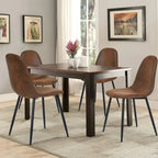 Lot de 4 Chaises de Salle à Manger en Suède, Chaises d'Appoint avec Pieds en Métal Noir