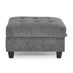 Canapé d'angle modulable en chenille grise avec trois fauteuils individuels et trois éléments d'angle - 116L x 89.5P x 36.5H