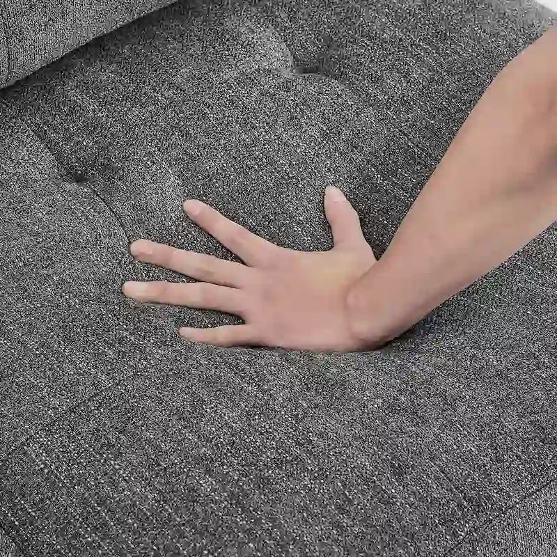 Canapé d'angle modulable en chenille grise avec trois fauteuils individuels et trois éléments d'angle - 116L x 89.5P x 36.5H