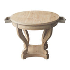 Table à manger ronde de petite taille style ferme avec pieds courbés