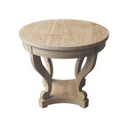 Table à manger ronde de petite taille style ferme avec pieds courbés