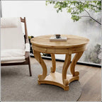 Table à manger ronde de petite taille style ferme avec pieds courbés